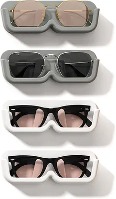 Imagen del producto de Soporte para gafas de pared, juego de 4 unidades, organizador, que ahorra espacio, para gafas y gafas de sol