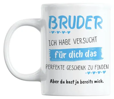 Produktbild von Doppelseitige Kaffeetasse mit Spruch - Spülmaschinenfest, 330ml