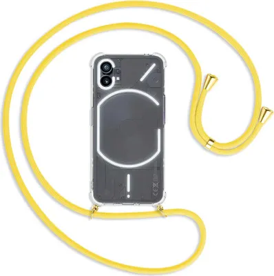Produktbild von Handykette Backcover-Schutzhülle mit Band (Metall goldfarben) für Nothing Phone (1) (A063, 6.55'') - gelb