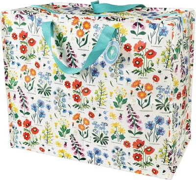 Produktbild von LS-LebenStil XXL Jumbo Bag Wild Flowers 55cm faltbar Kunstsoff Einkaufstasche Unterbettkommode Aufbewahrungstasche Kleidung Bettdecken Kissen