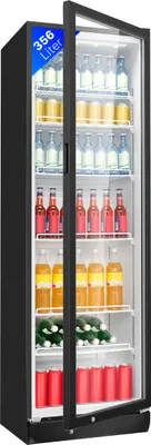 Produktbild von Bomann® Glastürkühlschrank | Getränkekühlschrank abschließbar | 6 höhenverstellbare Ablagen | 30kg je Ablage | 347 Liter | LED-Licht |KSG 7351 schwarz