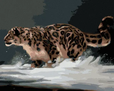 Produktbild von Zuty - Malen nach Zahlen - LEOPARD IM SCHNEE (D. RUSTY RUST), 40x50 cm, ohne Keilrahmen
