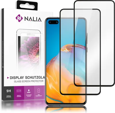 Immagine prodotto di NALIA 2x vetro protettivo per Huawei P40, 9H Full Cover cellulare display pellicola LCD
