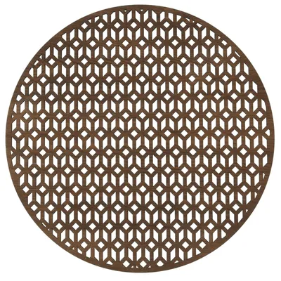 Productafbeelding van DUKA Tafelset, placemats, tafelonderzetters, tafeldecoratie - Duizelingwekkende ronde tafelonderzetter van hout, 38 cm, bruin, SENSU DUKA