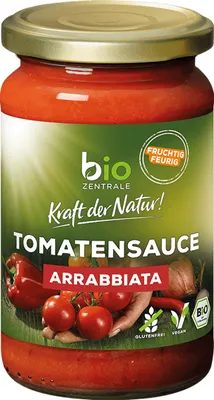Immagine prodotto di Salsa di pomodoro biologica Arrabbiata saporita e piccante pronta da gustare 350g
