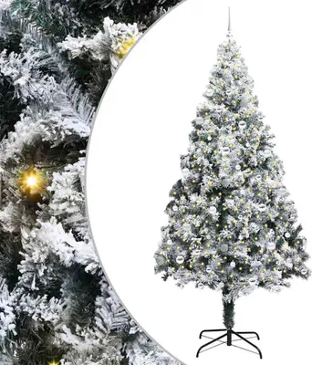 Obrázek produktu pro vidaXL Umělý vánoční stromek s 300 LED diodami se stojanem bílý 240 cm