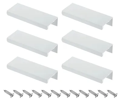 Produktbild von 6 Stück Schrankgriffe, 80 mm Möbelgriffe für Küchenschränke und Schubladen - Weiß