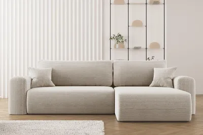 Obrázek produktu pro Kaiser Möbel Rohová pohovka s funkcí spaní Pohovka ve tvaru L Capri Fabric Poso Beige Right