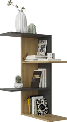 Produktbild von Eckregal >HAARLEM< in Artisan Eiche Nachbildung-Matera - 44,5x77x44,5cm (BxHxT)