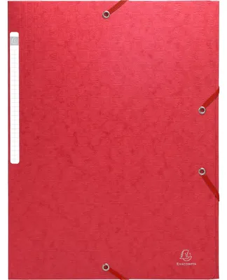 Image de Exacompta 50x Chemises à élastiques carte lustrée 3 rabats monobloc Rouge 55755E