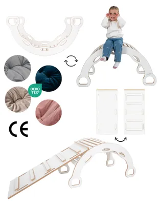 Produktbild von 3w1 Bujak montessori XXL z uchwytami + zjeżdżalnia DRABINKA + PODUSZKA granatowy