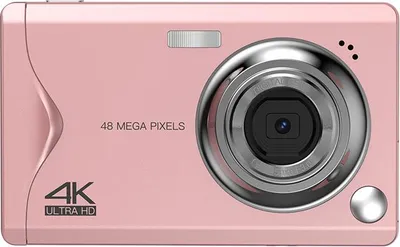 Produktbild von Digitalkamera 4K 48MP Kompaktkamera, Mini-Fotokamera mit 32GB SD-Karte, 16X Digitalzoom, 3-Zoll-LCD-Display, ideal für Einsteiger (Rosa)