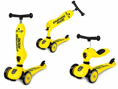 Zdjęcie produktu dla Hulajnoga Dla Dzieci Empire Ride Jeździk 2w1 Scoot Highwaykick żółta, productTiles.product.images.aiGenerated