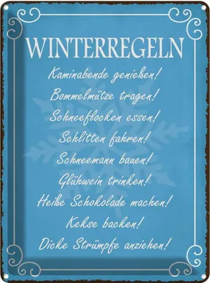 Obrázek produktu pro vianmo Kovový nápis 30x40 cm Winterregel Kaminabende Glühwein