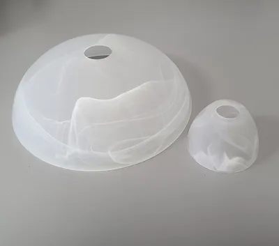 Produktbild von Ersatzglas Fluterglas Komplettset, alabasterfarbig, E14 / E27 Leseleuchte und Oberlicht incl. Adapterringe