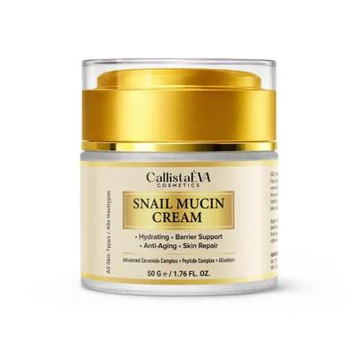 Produktbild von CallistaÉVA Schneckenschleim Gesichtscreme mit Ceramiden, Peptiden & Hyaluronsäure – Feuchtigkeitscreme für Hautbarriere & Anti-Aging – 50 ml