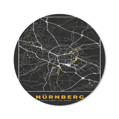 Produktbild von MuchoWow® Mauspad Mousepad Nürnberg - Stadtplan - Karte - Gold - Deutschland 20x20 cm - Mousepads - Maus Mat - Pad - Mausunterlage - Schreibtischmatte