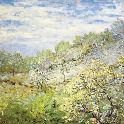 Zdjęcie produktu dla Claude Monet Art Print Obraz - Kwitnące jabłonie, 1873 (100 x 100 cm)