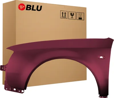 Zdjęcie produktu dla BLU Błotnik pasujący do Audi A6 C5 LZ3N Lewy Czerwony RubyRot | 1997-2001 | Przedni Przód | Lakierowany | Gotowy do montażu  | Stal