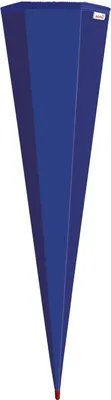 Produktbild von Schultüten-Rohling zum Basteln ultramarinblau - 85 cm 6-eckig - mit Rot(h)-Spitze ohne Verschluss