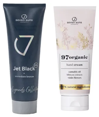 Productafbeelding van 7suns Jet Black Bronzer bruiningslotion 250 ml + 7suns 97organic handcrème 75 ml