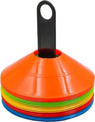 Productafbeelding van 50 Stuks Marker Cones met Draagtas, Sport Cones voor Voetbal, Hockey, Schaatsen en Coördinatietraining