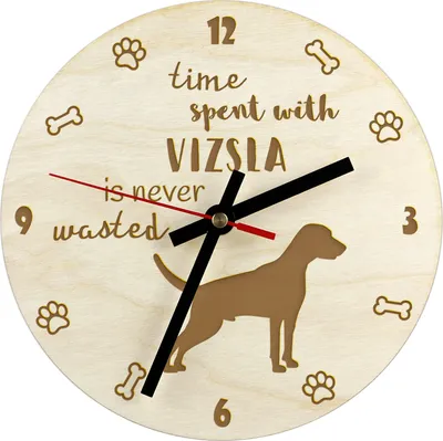 Obrázek produktu pro Vizsla - hodiny se psem, dřevěné hodiny s gravírováním, personalizované hodiny Art-Dog
