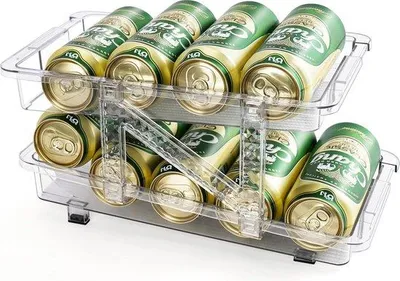 Produktbild von Famanu Getränkedosen-Organizer mit 2 Etagen - BPA-frei, verstellbare Breite