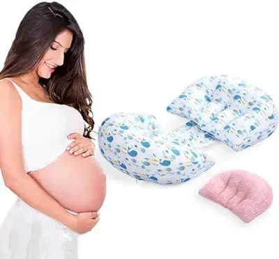 Zdjęcie produktu dla Poduszka ciążowa dla kobiet śpiących na boku, poduszka pod brzuch, beżowa