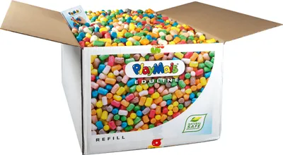 Produktbild von PlayMais 160043 EDULINE náplň do modelovací kukuřice, více než 6300 dílků k doplnění, barevná (1 sada)