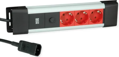 Produktbild von BACHMANN CONNECTUS 3xCEE7/3, 10A C14-Stecker, rot, 2 m
