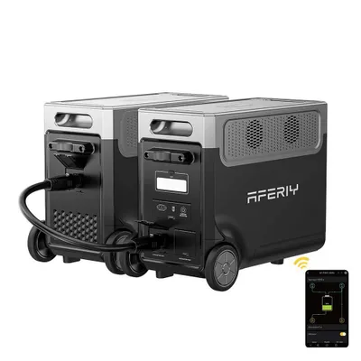 Produktbild von AFERIY P310 Powerstation Set 7680Wh LiFePO4 – 3600W AC, USV, App-Steuerung, Solargenerator inkl. Zusatzakku
