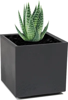 Zdjęcie produktu dla Kwietnik Donica Skrzynka na Kółkach EKO Recykling 40x40cm Ogrodowa Domowa Beton Antracyt