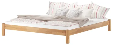 Produktbild von Doppelbett Futonbett ohne Kopfteil 200x200 Buche Massivholz wählbares Zubehör V-60.84-20ohne Zubehör