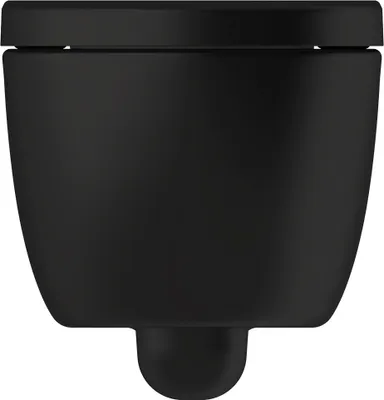 Produktbild von Soho Whirlflush Hänge Wand WC Spülrandlos Toilette Schwarz Matt mit WC-Sitz , Größe:Standard