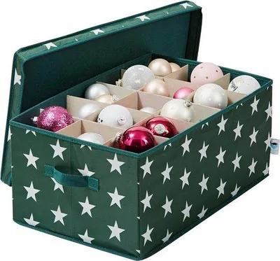 Immagine prodotto di Scatola verde scuro a forma di stella, con 30 scomparti, 58 x 36 x 25 cm