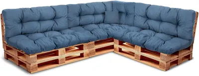 Produktbild von Best Wool rückenlehne für palettenkissen set, wetterfestes europaletten polster mit Polyurethanflockfüllung – dunkelblau 3×120x40, 3×120x80, 60x40, 40x40 cm