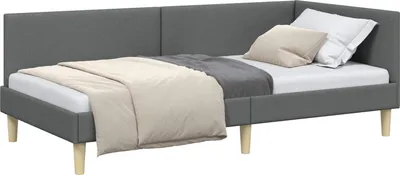 Immagine prodotto di vidaXL Letto angolare grigio scuro 80 cm x 200 cm Tessuto e compensato
