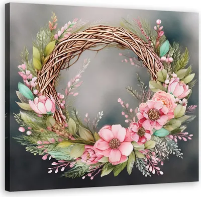Produktbild von Leinwandbild Shabby Chic Bouquet 60x60 Feeby Rosa bild für die wand bereit zum aufhängen