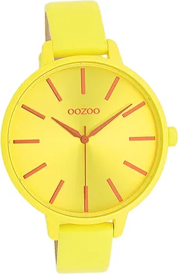 Produktbild von Oozoo Damen Armbanduhr gelb Analog Timepieces Lederarmband D2UOC11184