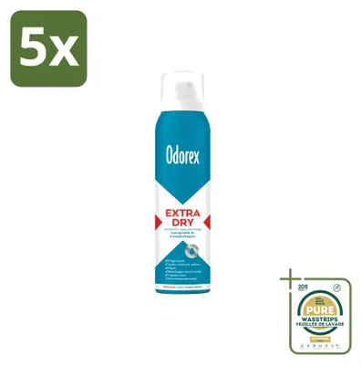 Produktbild von 5 x  Odorex Extra Dry Regular Antitranspirant-Deospray 150 ml - Vorratspackung - 5 Stücke