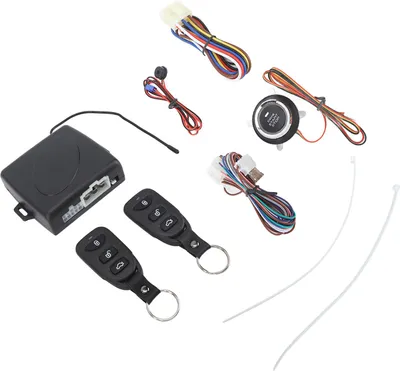 Productafbeelding van Autosalarmsysteem 12V met keyless entry, afstandsbediening voor het starten van de motor en een startknop zonder Bluetooth-functionaliteit