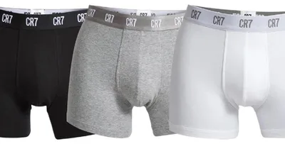 Produktbild von CR7 Boxershorts 3er-Pack – Weiß, Schwarz & Grau aus Baumwolle