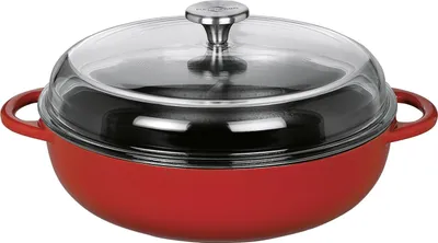 Produktbild von KÜCHENPROFI Bauernpfanne Provence mit hohem Glasdeckel 28cm classic red