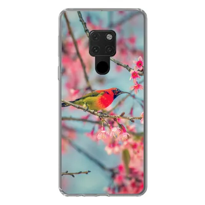 Produktbild von MuchoWow® Handyhülle Schutzhülle Hülle für Huawei P40 Lite Vogel - Sakura - Farben Silikon Softcase Handy Hülle - Handy