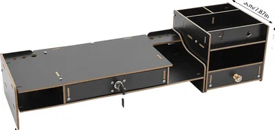 Obrázek produktu pro Stojan na počítačový monitor, ergonomický design, uzamykatelná zásuvka, černý