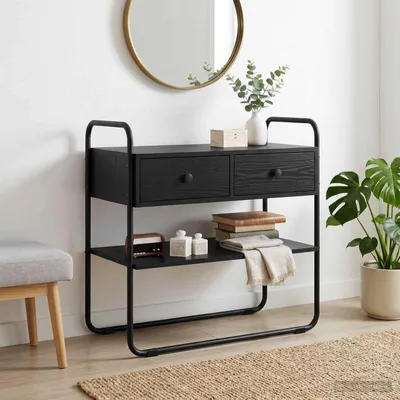 Produktbild von Konsolentisch Schwarze Eiche 100 x 40 x 75 cm Holzwerkstoff - Konsolentische c3598