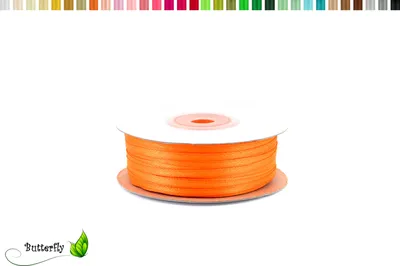 Produktbild von Satinband 3mm x 91m Rolle, Farbe:020 orange