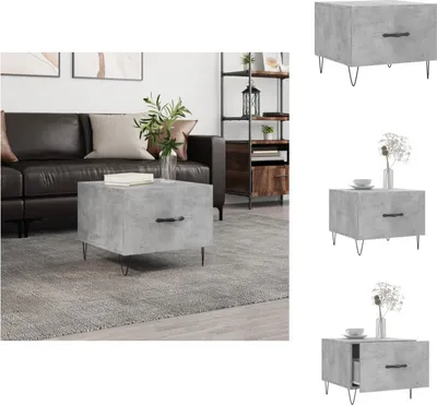 Zdjęcie produktu dla vidaXL Stolik kawowy betonowy szary 50x50x40 cm materiał drewnopochodny - Stoliki kawowe