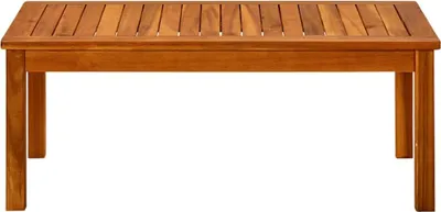 A wooden coffee table on a white background.